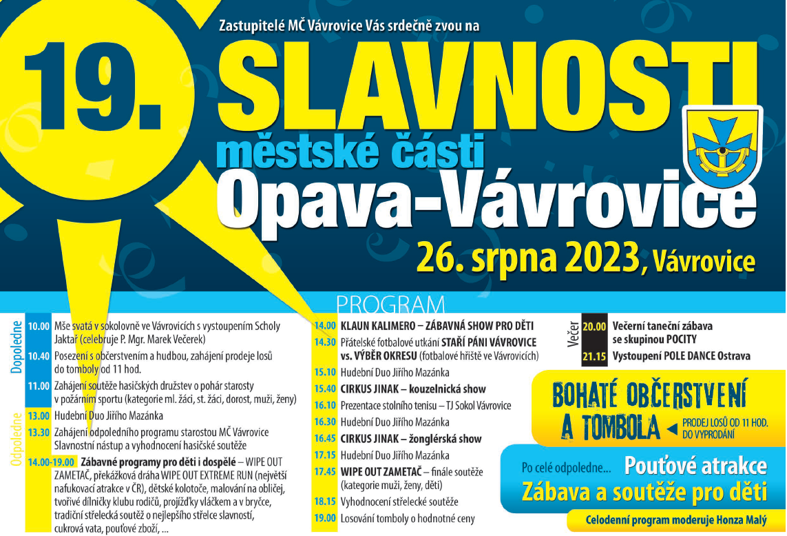 plakat program slavnosti 2023 | Statutární město Opava
