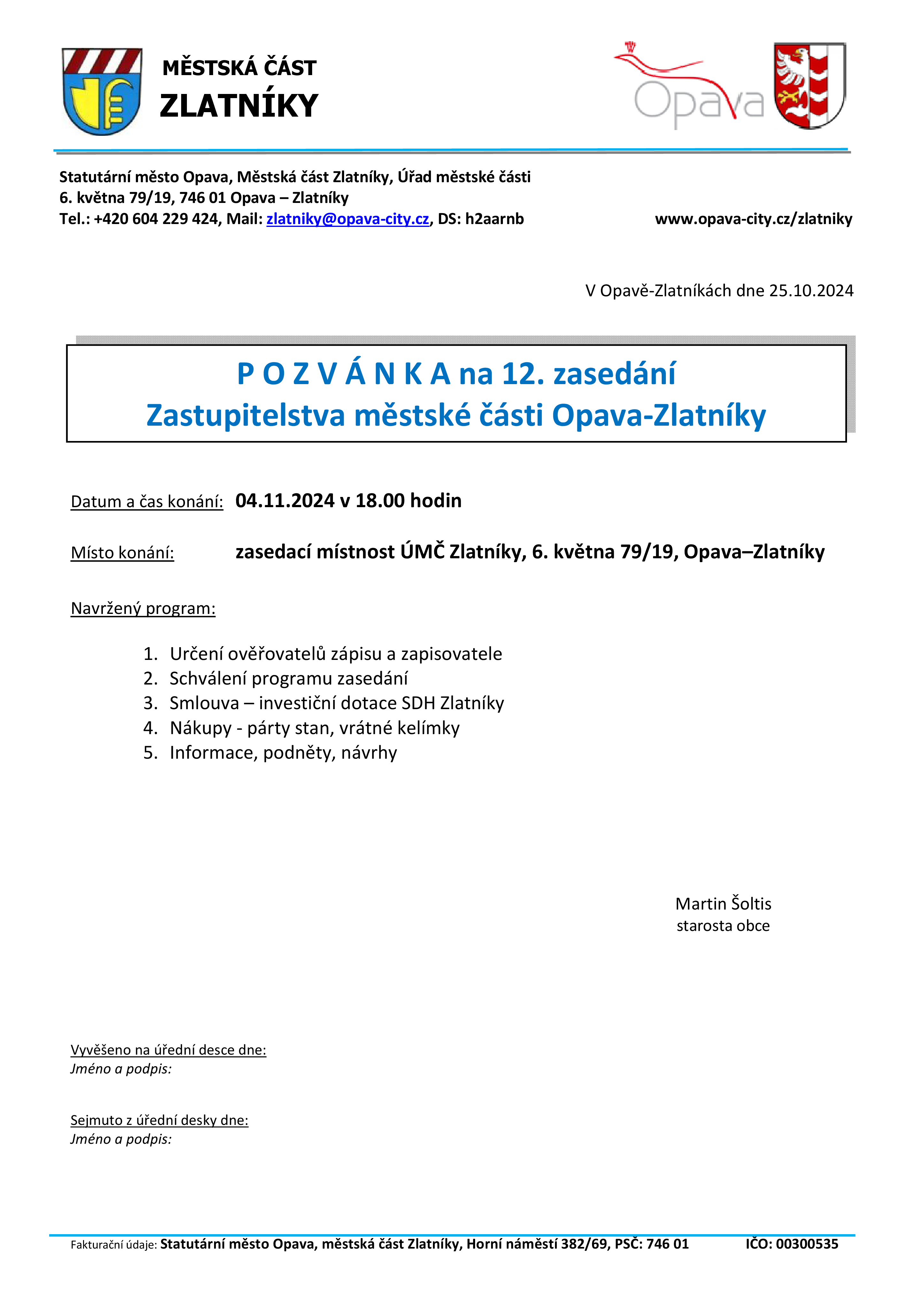 pozvanka 12 24 | Statutární město Opava
