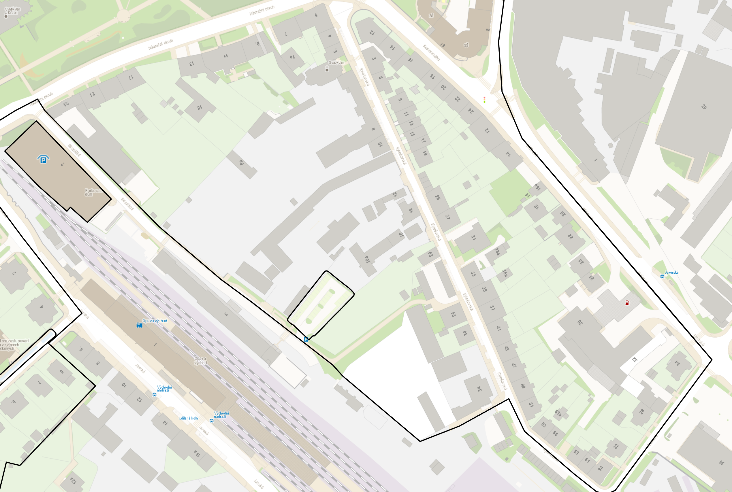 mapa kylesovska | Statutární město Opava