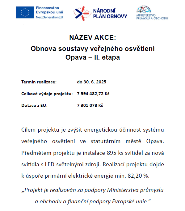 ii etapa | Statutární město Opava