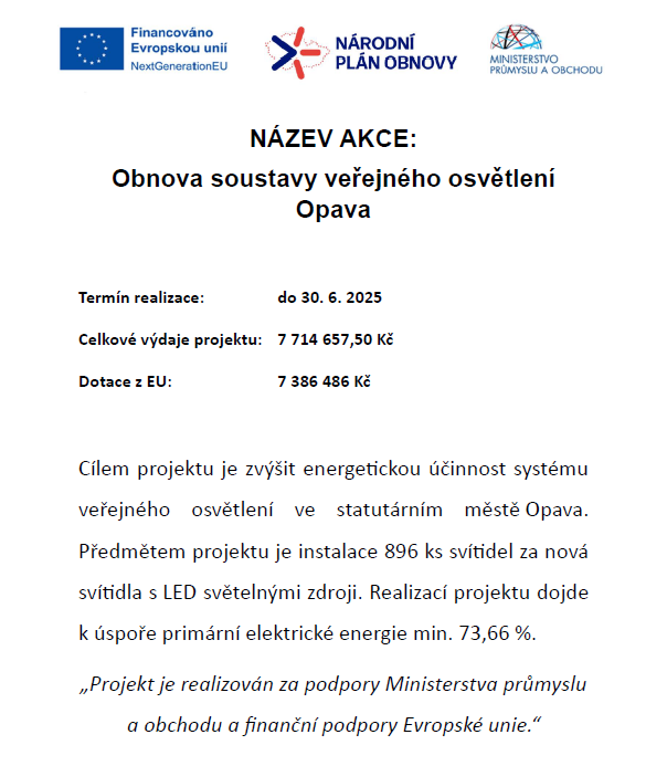 ii etapa | Statutární město Opava