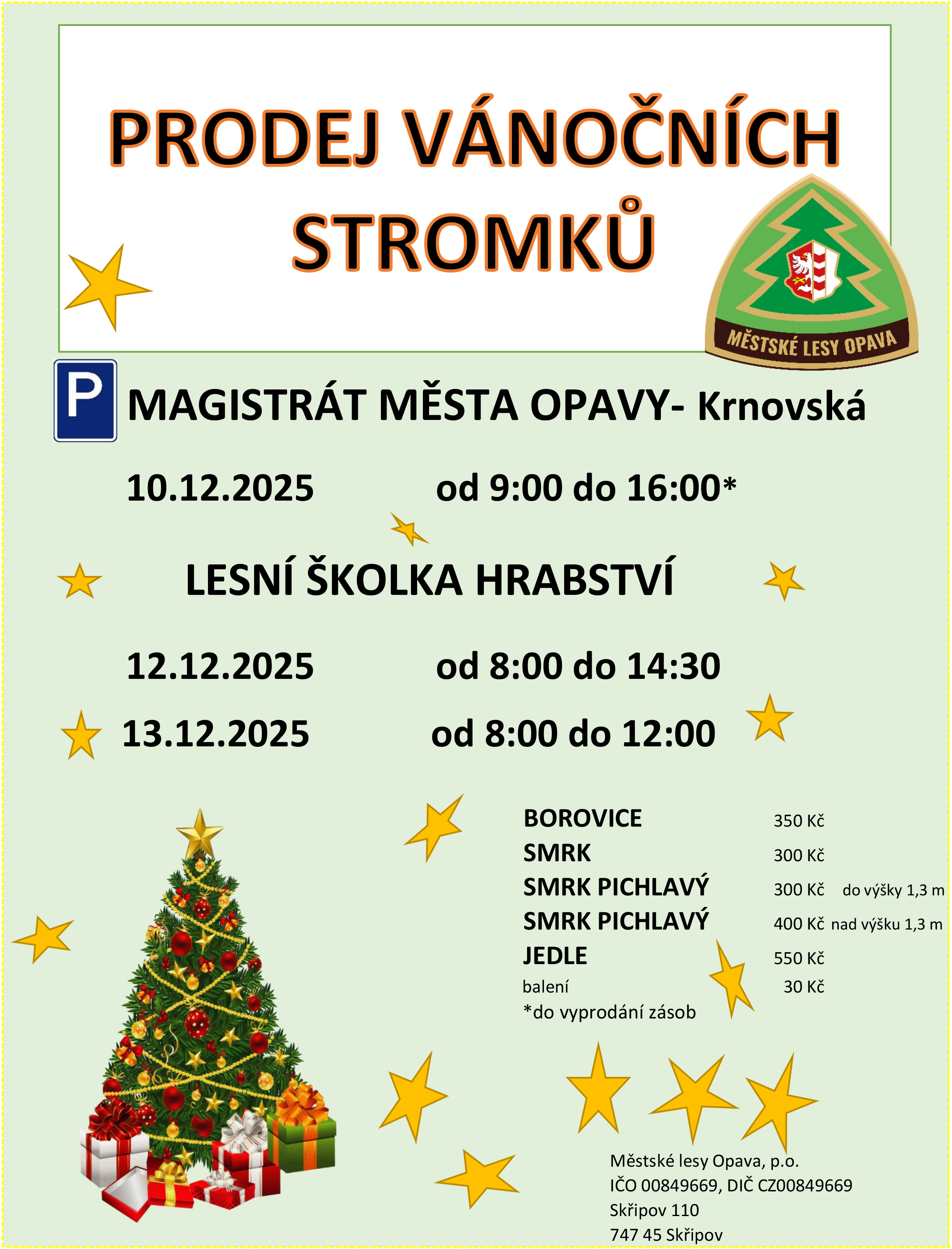 letacek vanocni stromky 2025 mlopava | Statutární město Opava