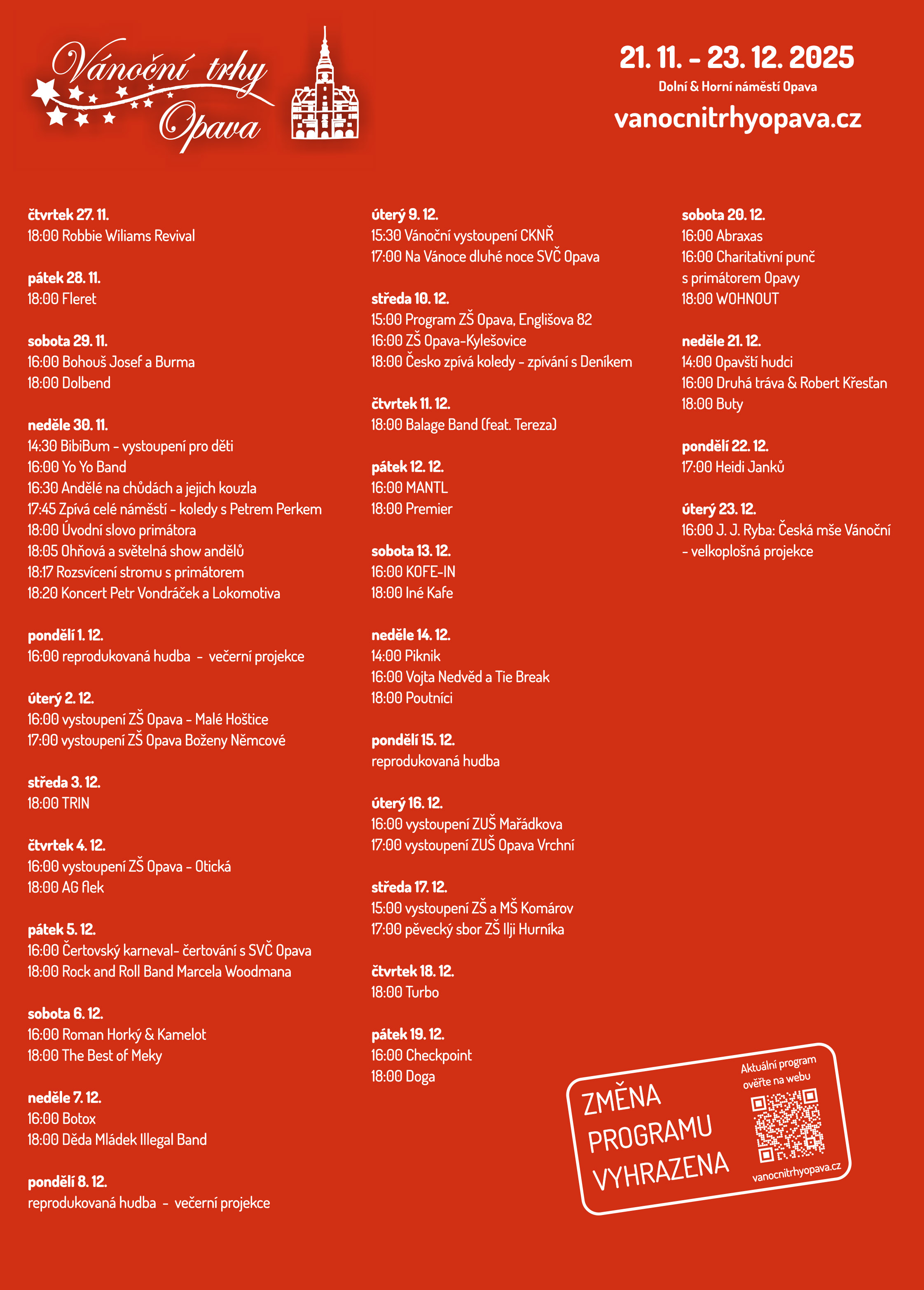 20 program do hlasky od 27 11 | Statutární město Opava