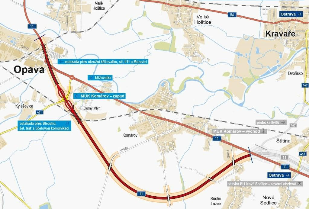 obchvat komarov | Statutární město Opava