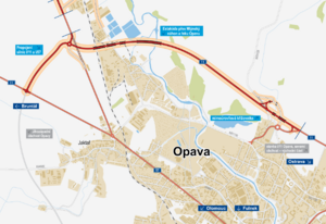 severni obchvat zapadni cast | Statutární město Opava